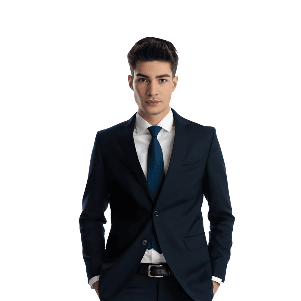 Navy Slim Suit Image